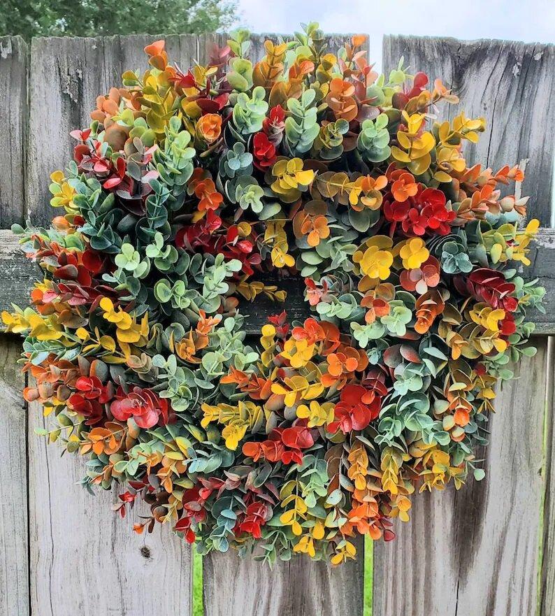 Higomore™ Fall Eucalyptus Farmhouse Wreath