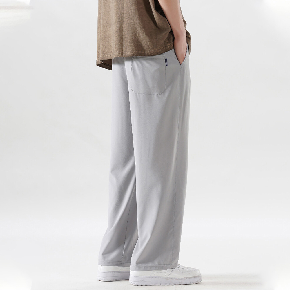 Higolot™ Ice silk pants men's summer breathable sports leisure loose trend Hong Kong style