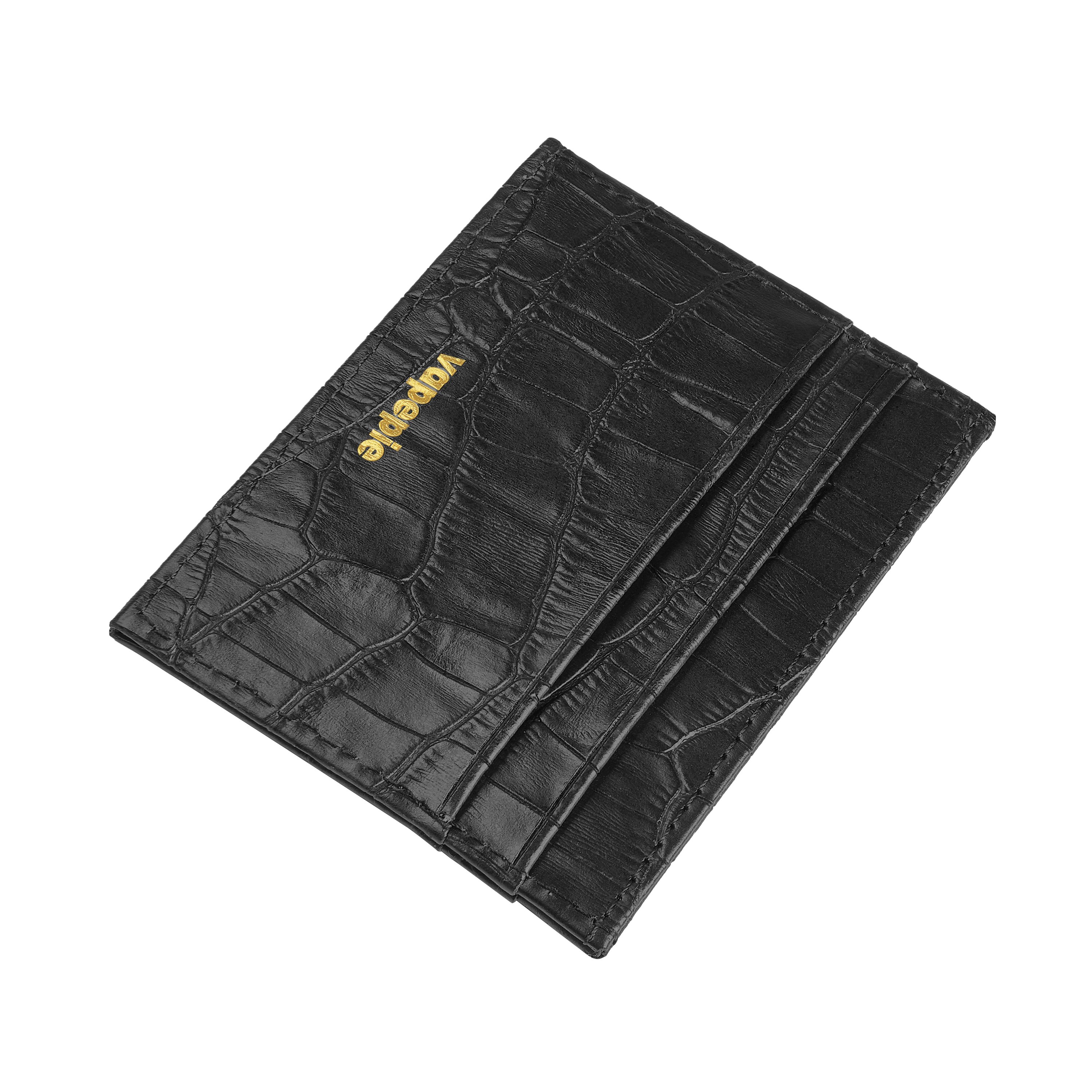VAPEPIE Crocodile Leather Card Holder – Slim RFID-Blocking Wallet for Men, Minimalist Front Pocket Design with Premium Texture