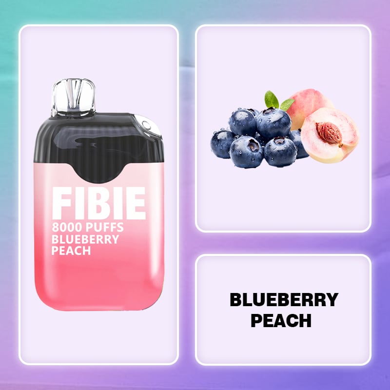 FIBIE 8000 Dual Flavors Disposable Vapor Wands(8000 PUFFS) - Blueberry-Peach