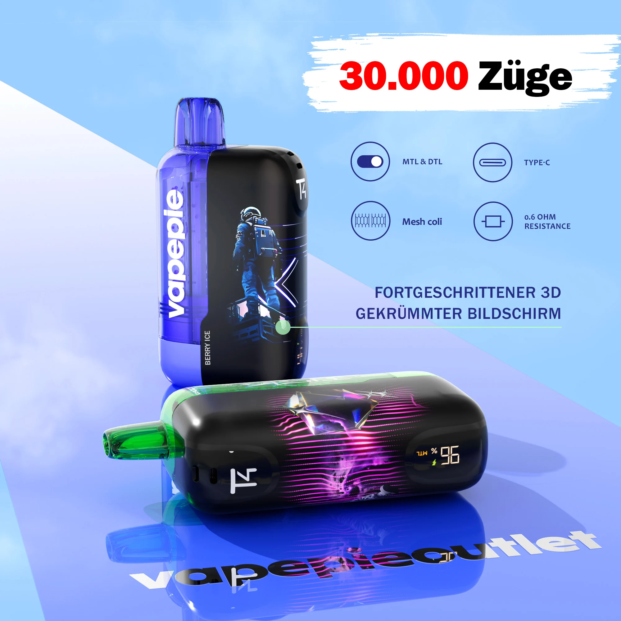 VAPEPIE x TK Ultra Phantom 30000 Puffs - A Modern and Futuristic Vape Design!