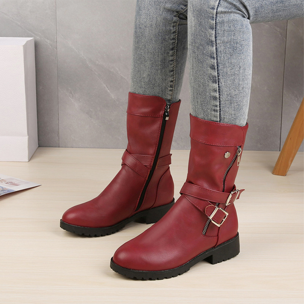Castillotigo™ Botas de mujer de tubo medio retro otoño e invierno 2022
