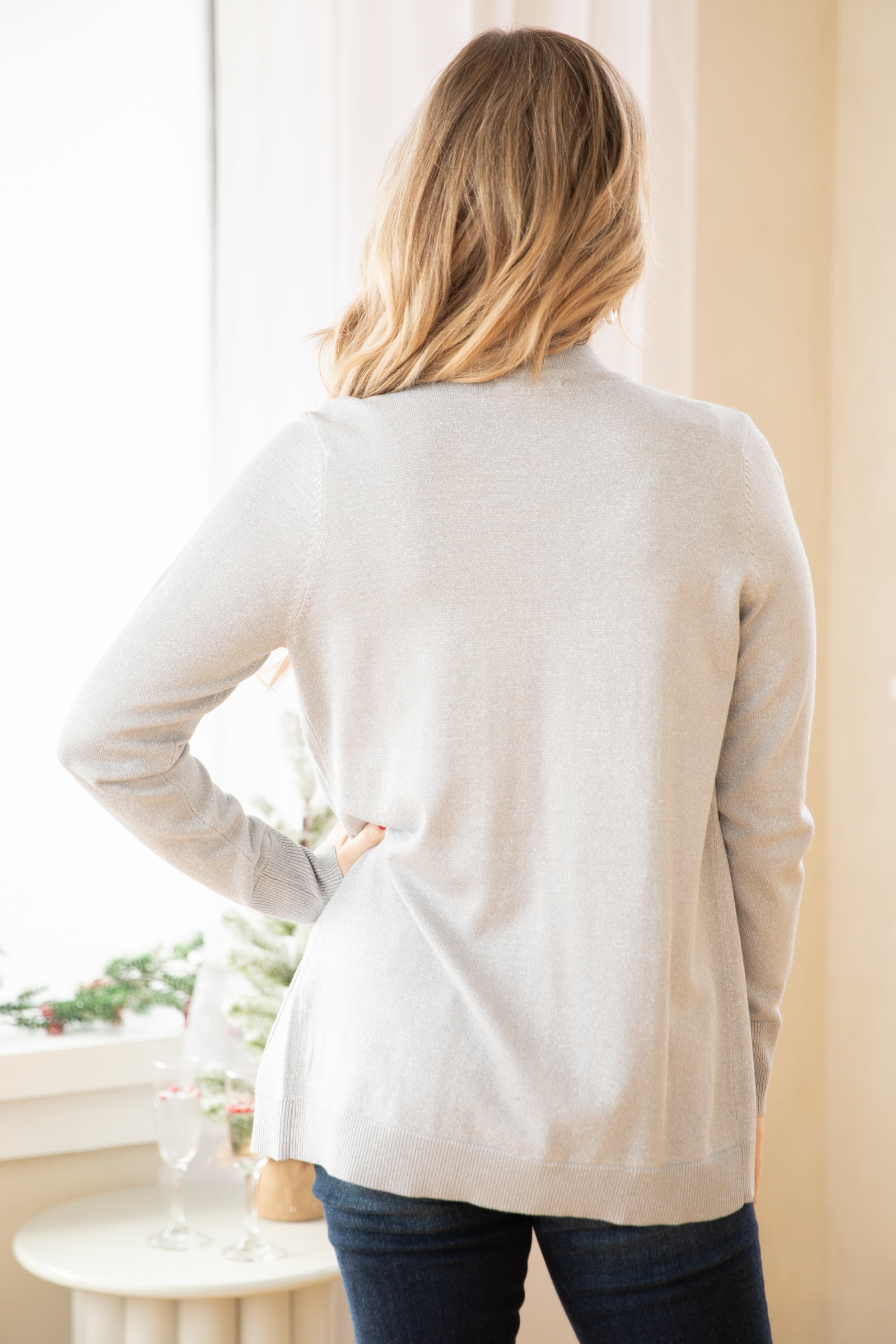 Grey Cardigan With Lurex