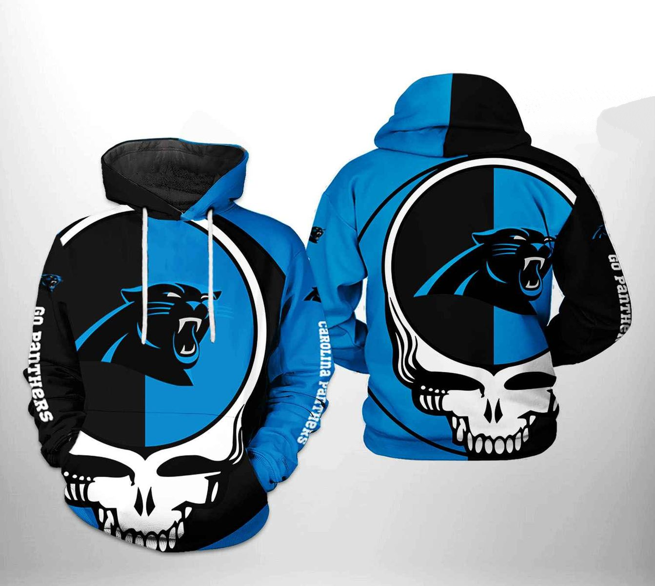 CAROLINA PANTHERS 3D HOODIE SKULL103