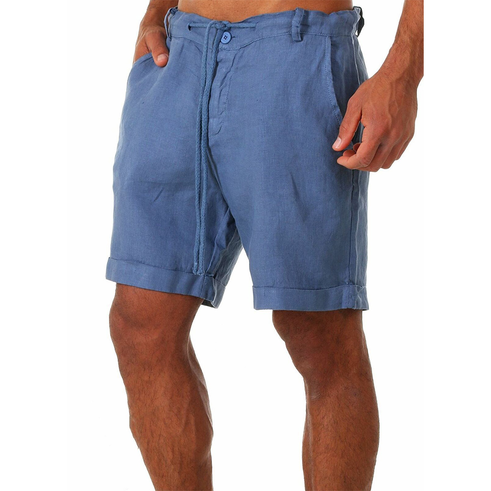 Castillotigo™ Pantalones cortos deportivos para hombre con cordones de color sólido nuevos de verano