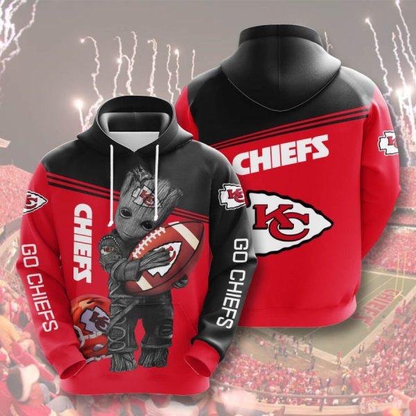 KANSAS CITY CHIEFS 3D HOODIE SKULL 112