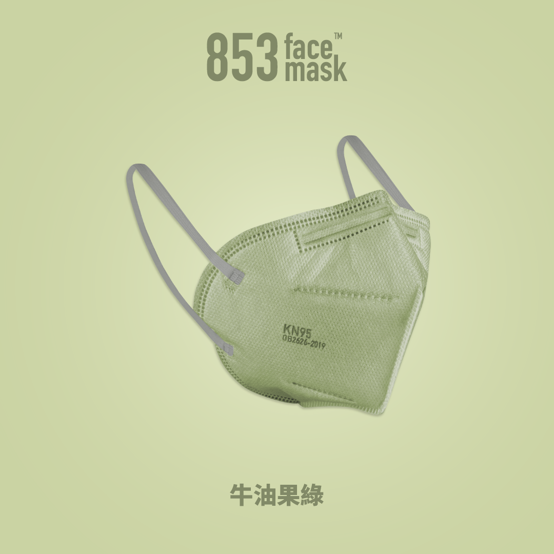 KN95 3D 立體型口罩獨立包裝（牛油果綠）30片