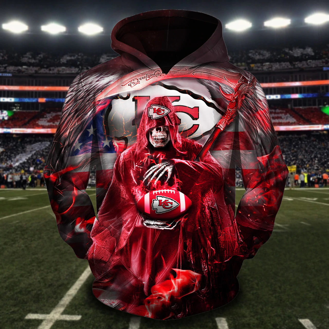 KANSAS CITY CHIEFS 3D HOODIE KKCC026