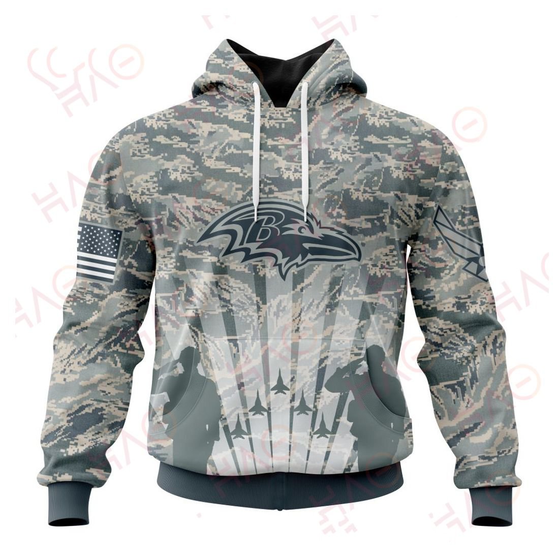 BALTIMORE RAVENS 3D HOODIE US AIR FORCE