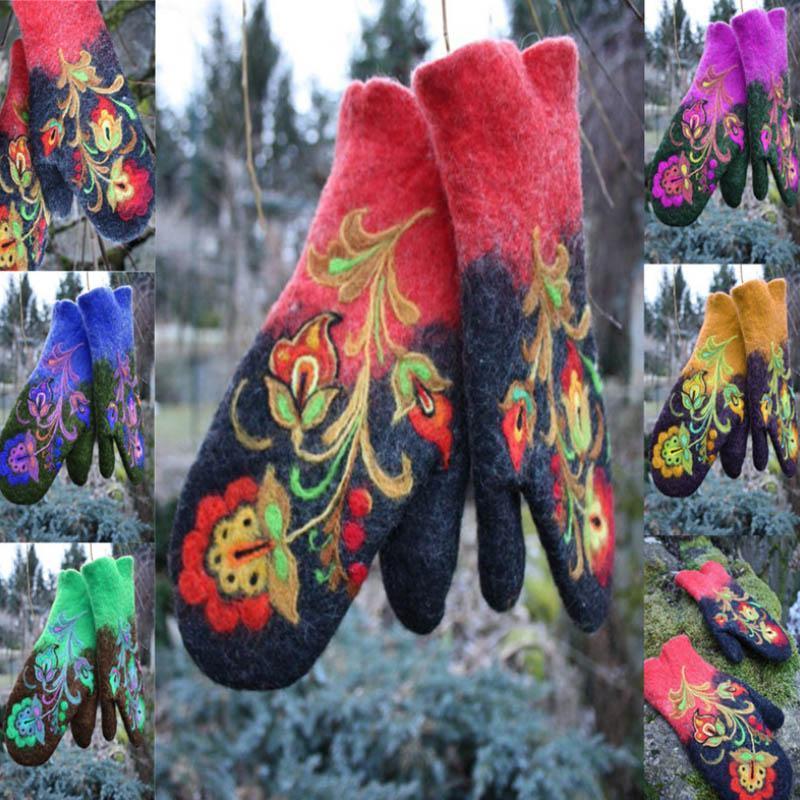Higolot™ Christmas Flower Embroidery Mittens