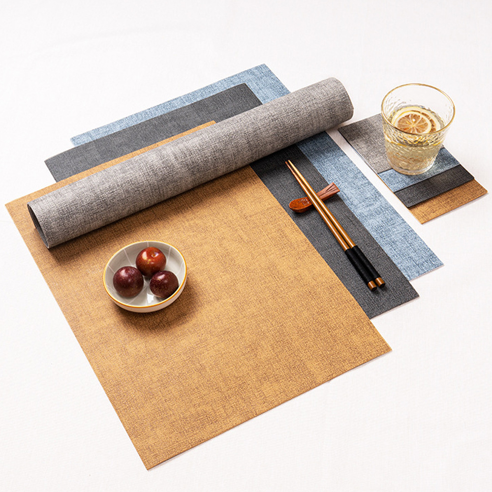 Higolot™  Fabric texture waterproof heat-insulating leather placemat