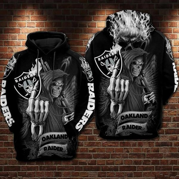 LAS VEGAS RAIDERS 3D HOODIE SKULL112