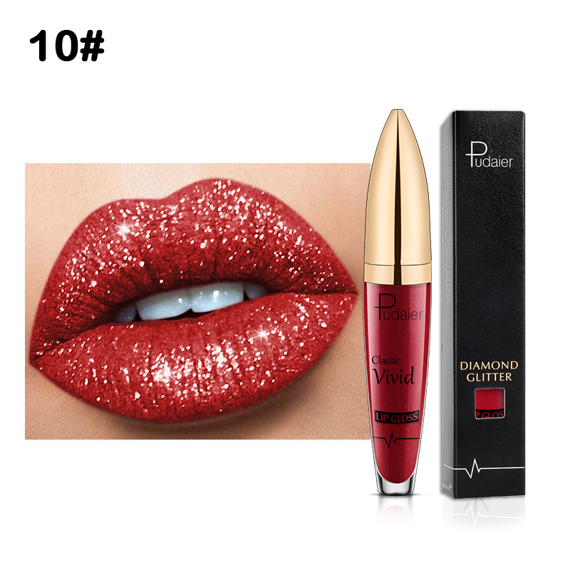 18 Colors Waterproof Diamond Lip Gloss