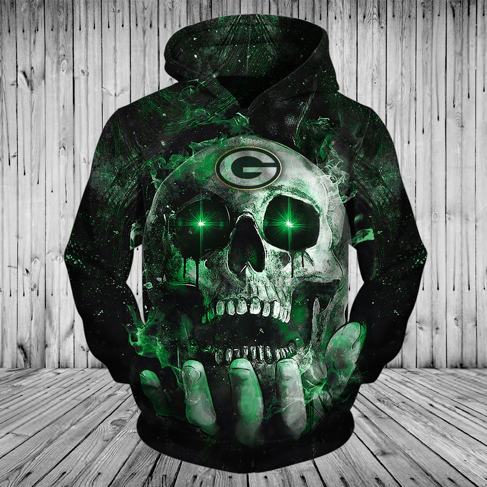 PACKERS 3D HOODIE SKULL 71