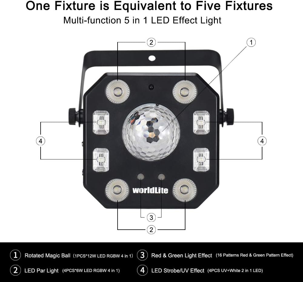 🔥Venta de Amazon último día🔥Luz de efecto LED multifuncional 5 en 1