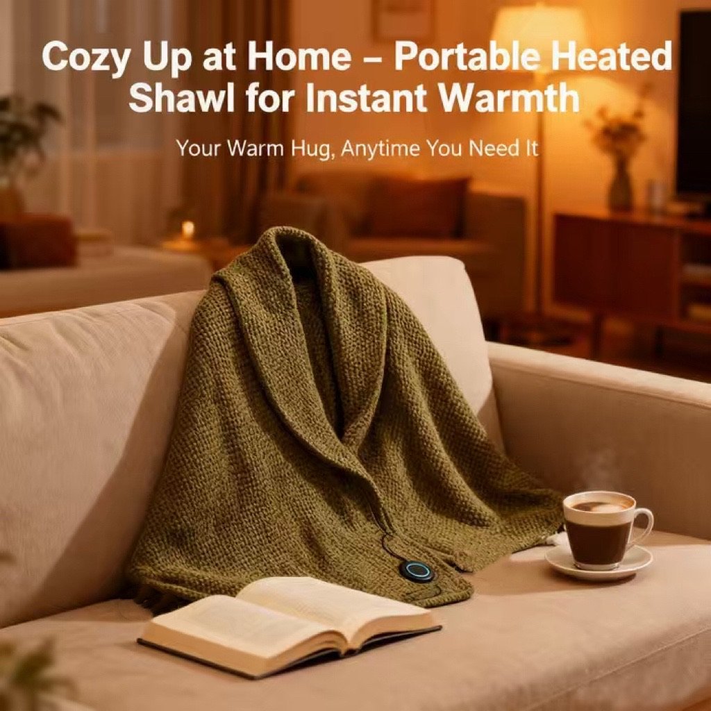 Portable Heated Shawl – Stay Warm Anywhere, Anytime