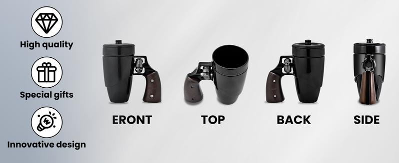 🔥LAST DAY 49% OFF - Gun Handle Coffee Mug with Rotatable Wooden Handle Gift Boxes
