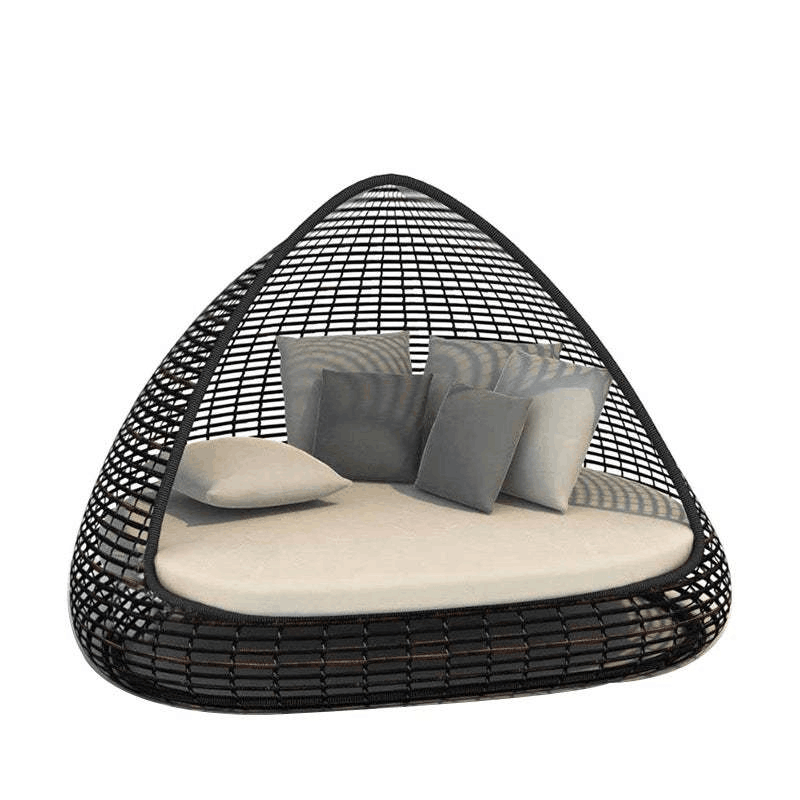 Outdoor Leisure Balcony Sofa Combination Single Double Rattan Furniture Resort Bird Cage Sofa Bed