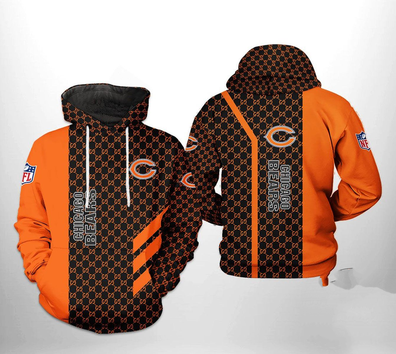 CHICAGO BEARS 3D HOODIE SKULL103