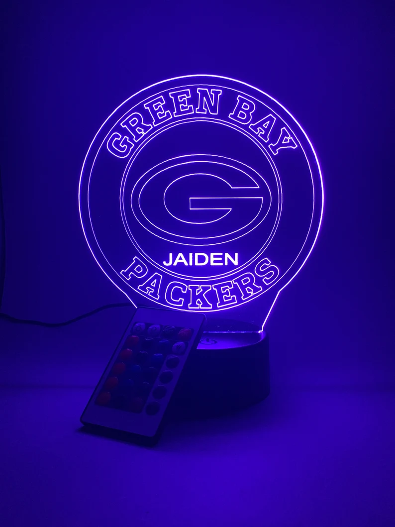 GREEN BAY PACKERS 3D LAMP PERSONALIZED