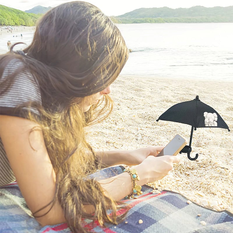 Cute Mobile Phone Holder With Sun Umbrella