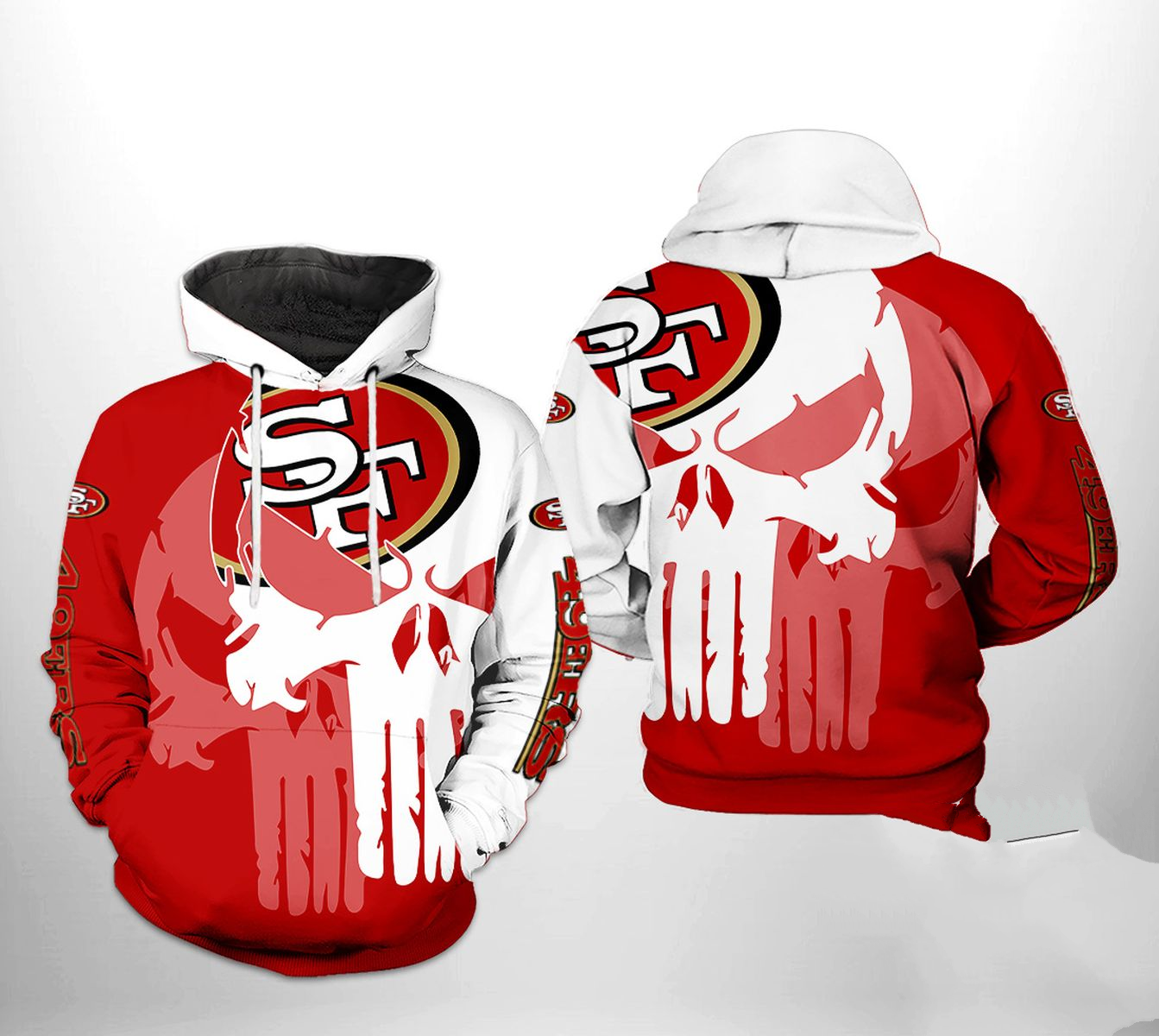 SAN FRANCISCO 49ERS 3D HOODIE SKULL101