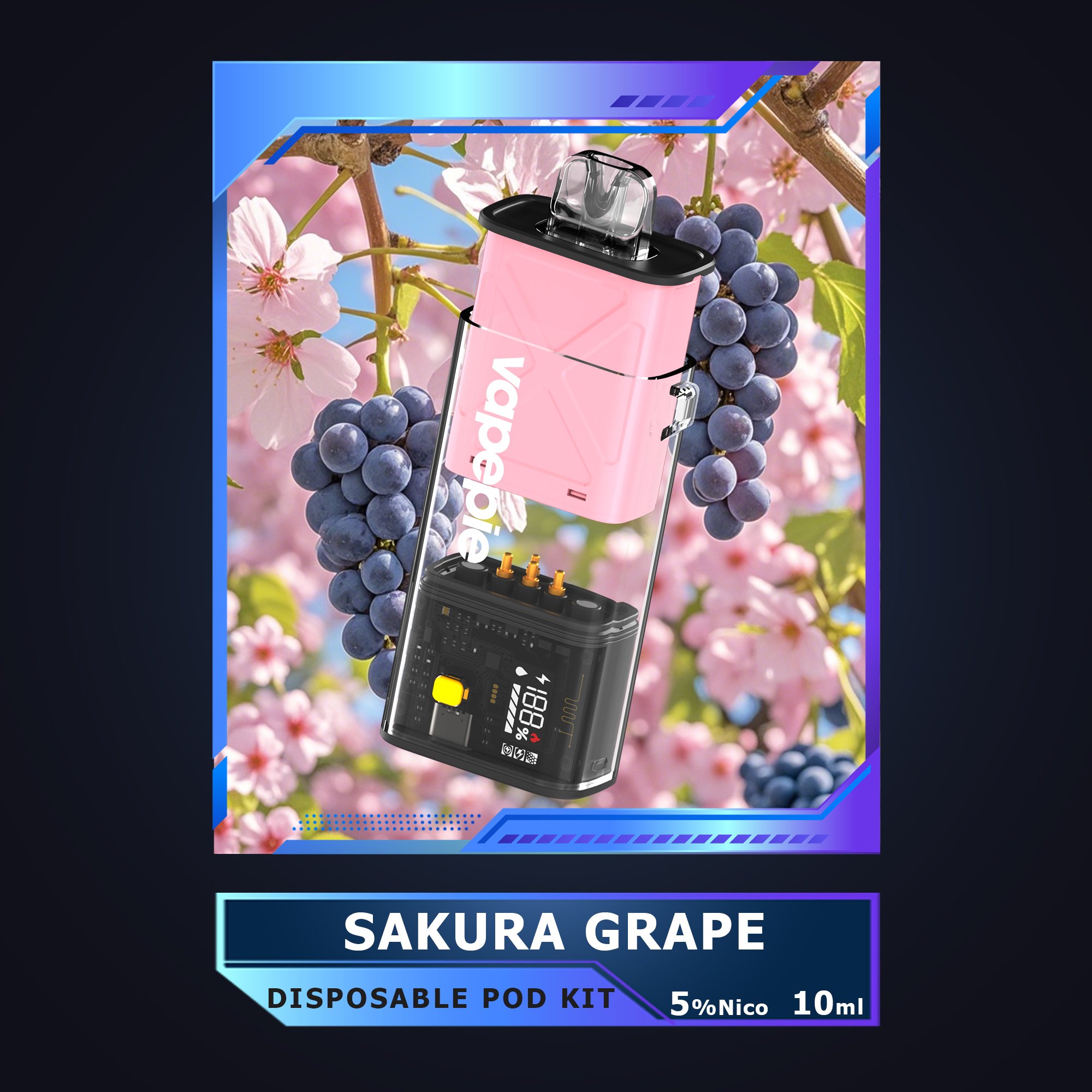 Sakura Grape Flavor Vape | VAPEPIE FlexSwitch 10000 Puffs Replaceable Pod