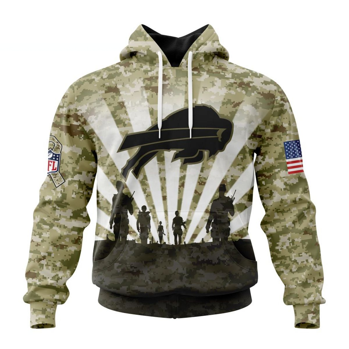 BUFFALO BILLS 3D HOODIE HONOR VETERANS