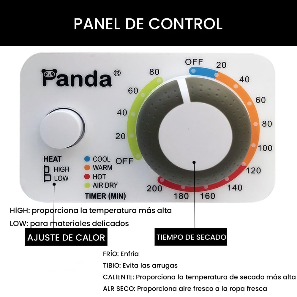 Secadora eléctrica portátil para ropa de lavandería (110 V, 1,5 pies cúbicos), tambor de acero inoxidable