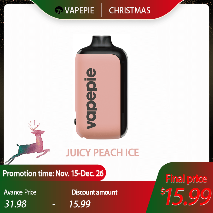 🎄Vapepie AG 15000 PUFFS---JUICY PEACH ICE