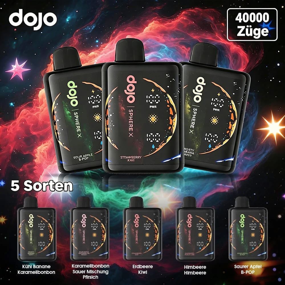 DOJO SPHERE X (40.000 Puffs 3D-Smart-Display Gerät mit Quad-Mesh-Technologie & Dual-Leistungsmodi)