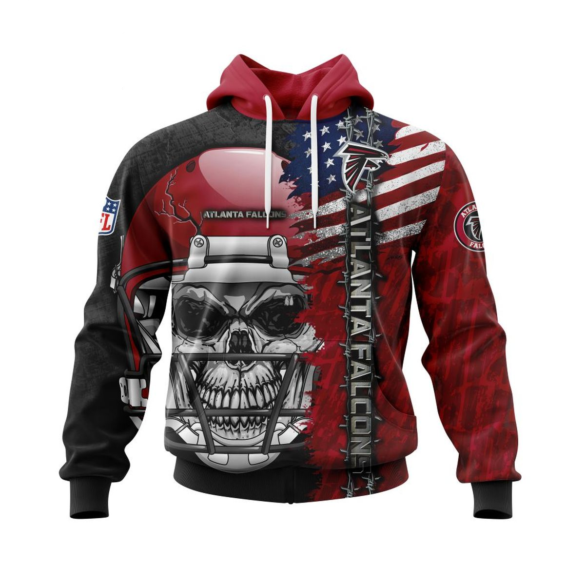 ATLANTA FALCONS 3D HOODIE SKULL0803