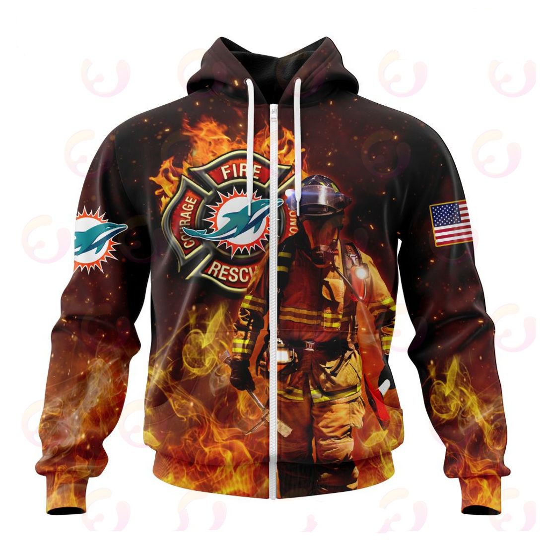 MIAMI DOLPHINS HONOR FIREFIGHTERS – FIRST RESPONDERS 3D HOODIE