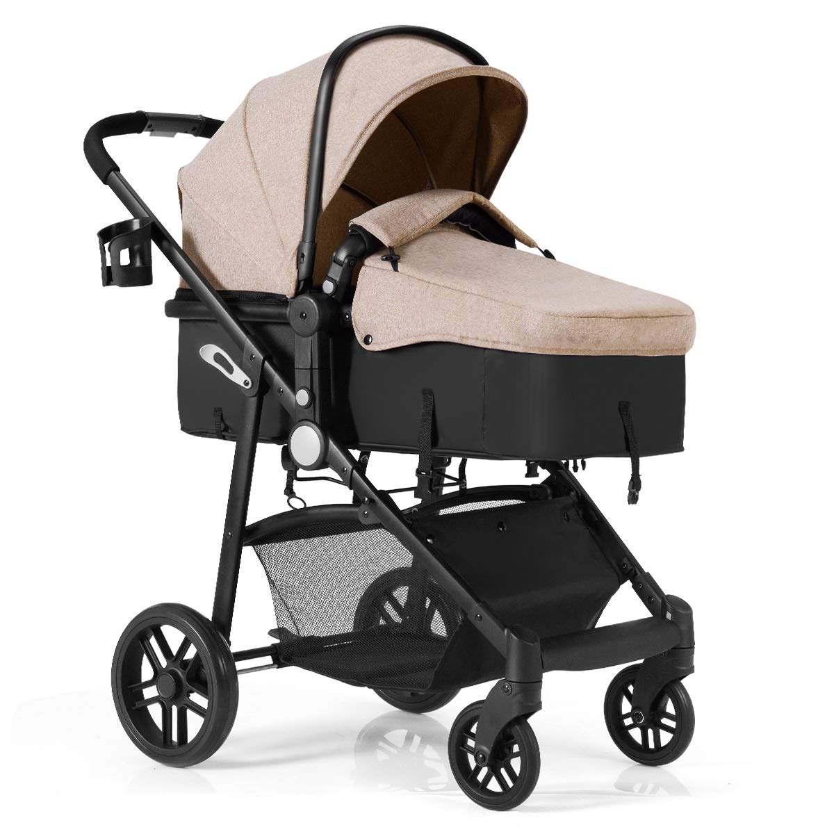 2 in 1 Convertible Carriage to Stroller, Pushchair with Foot