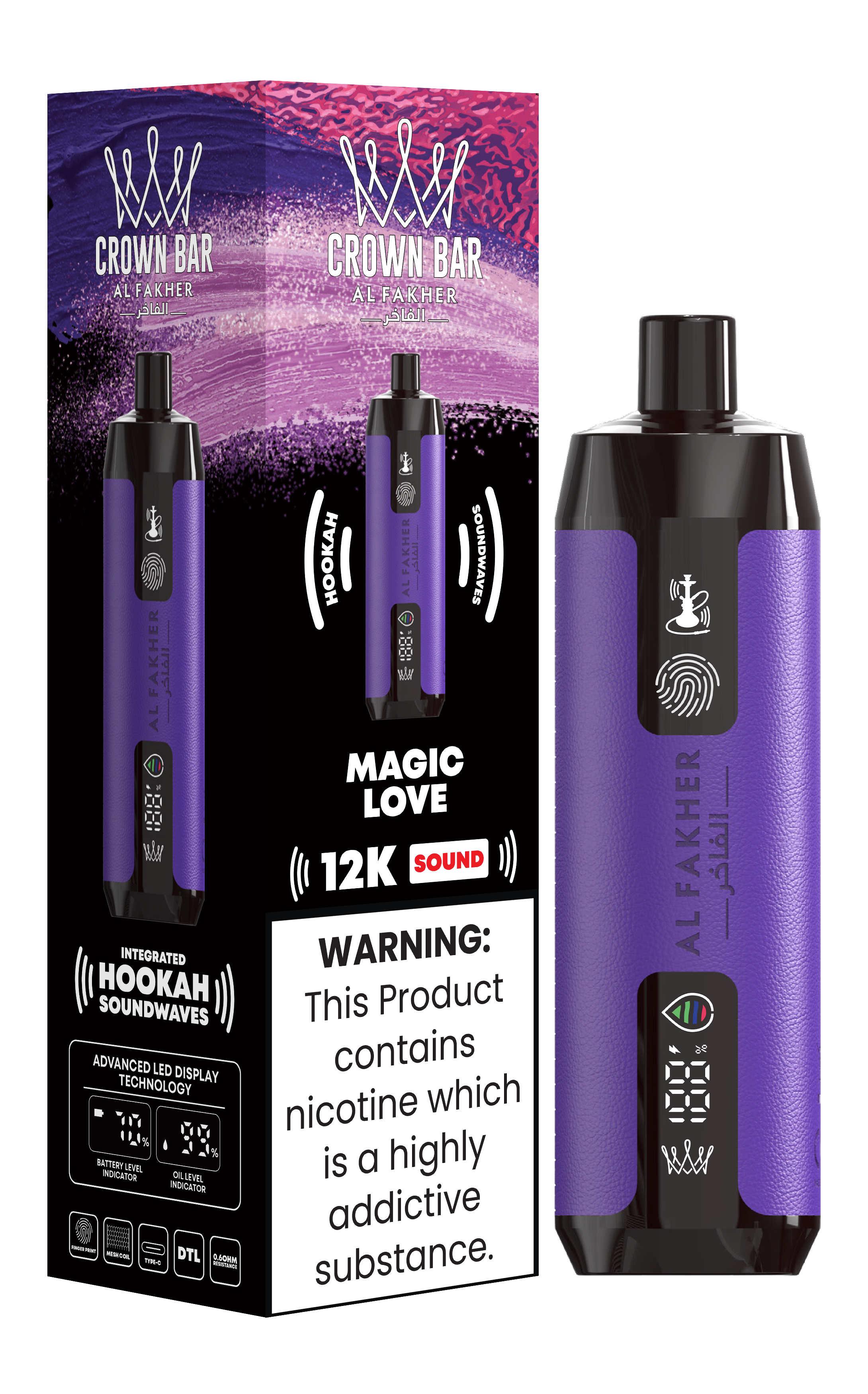 AL FAKHER 12000 PUFFS SOUND SCROLL:The Hookah Revolution with Vape Flavour and Sound