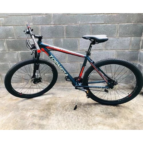 🔥Bicicleta de montaña TopMega MTB Sunshine R29 L 21v Shimano Tourney TZ31 Frenos de disco mecánicos y manetas de cambio Shimano Tourney Azul claro