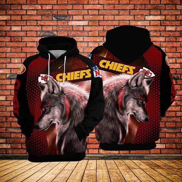 KANSAS CITY CHIEFS 3D HOODIE SKULL 108