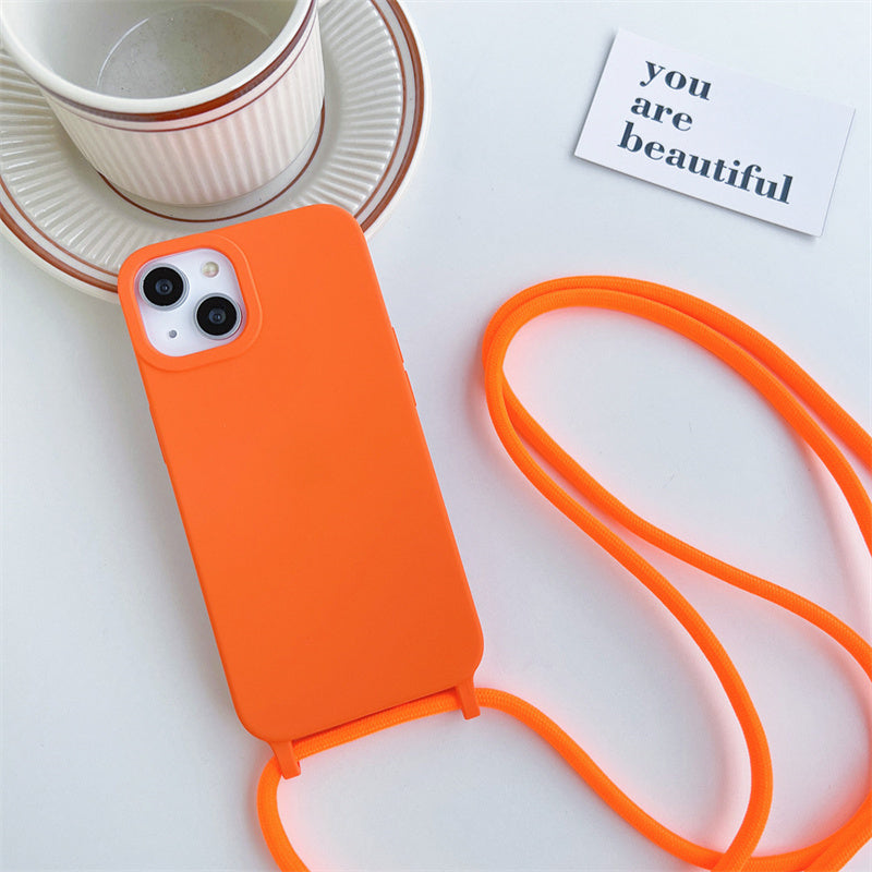 Solid Silicone Lanyard Case for iPhone