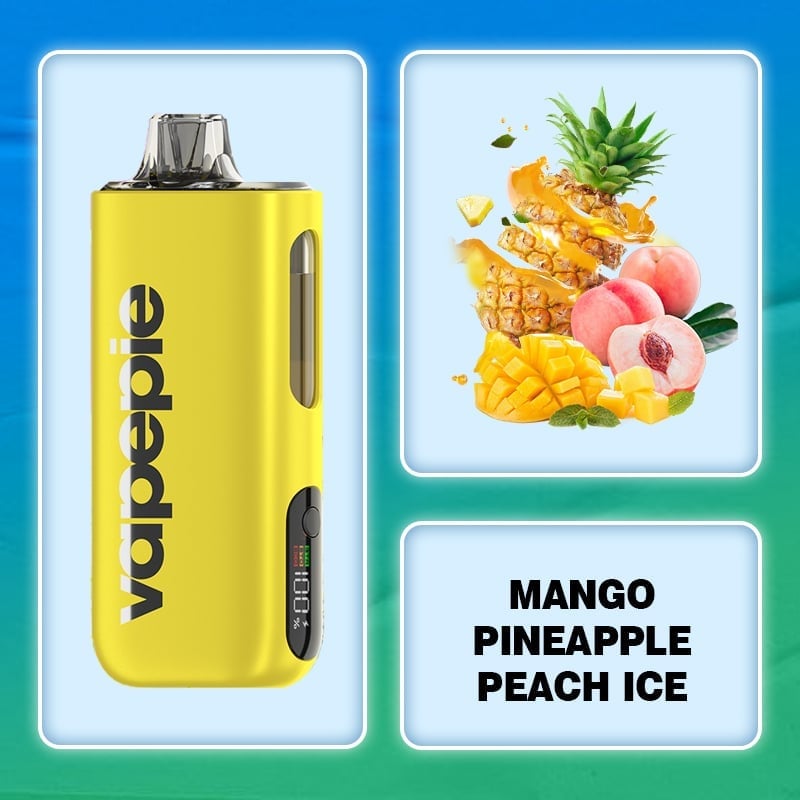 Mango Pineapple Peach Flavor Vape | Vapepie Max 40000 Puffs High-Capacity Yellow