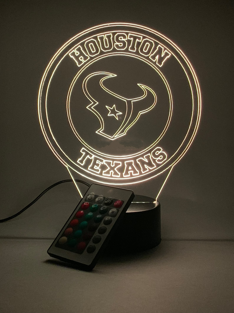 HOUSTON TEXANS 3D LAMP PERSONALIZED
