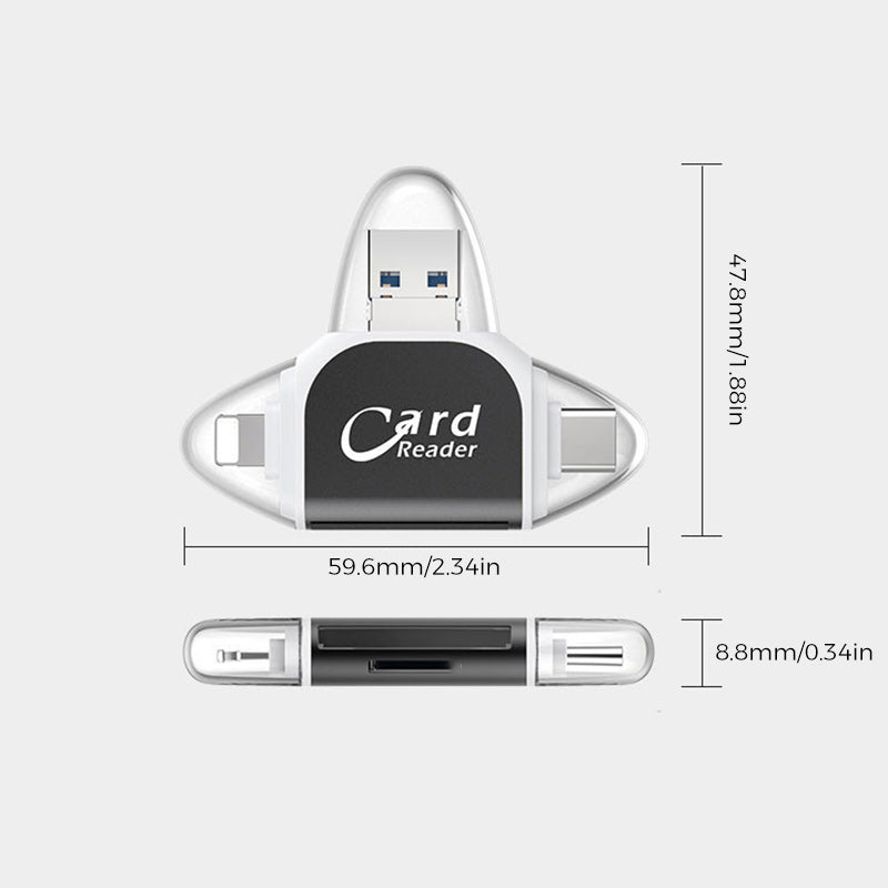 New Multi-Port 4 in 1 Universal SD TF Card Reader