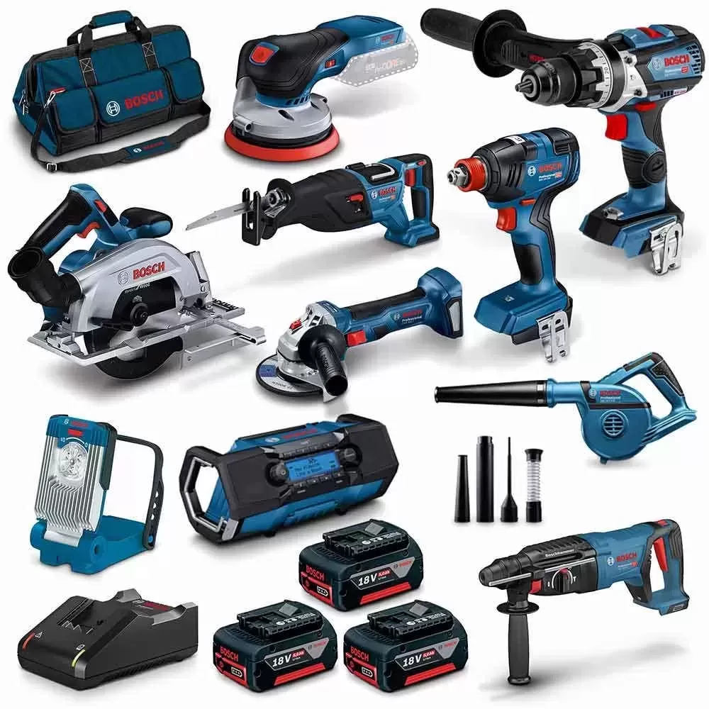 Kit combinado BOSCH 18 V sin escobillas, 10 piezas, 3 x 5,0 AH 0615990N3B