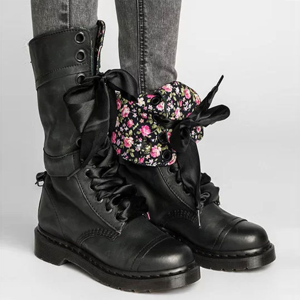 Castillotigo™ Botas Martin vintage con estampado de caña alta
