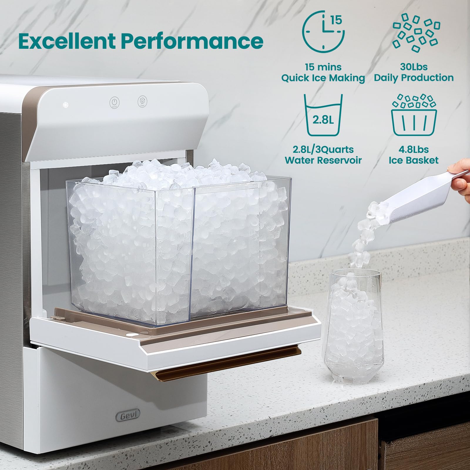 🔥Venta de Amazon último día🔥Máquina de hielo portátil doméstica autolimpiante